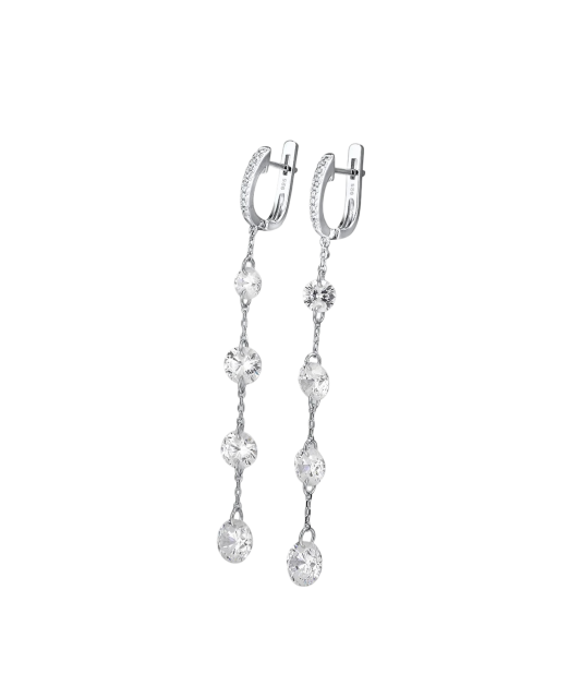 Sterling silver earrings with zircons