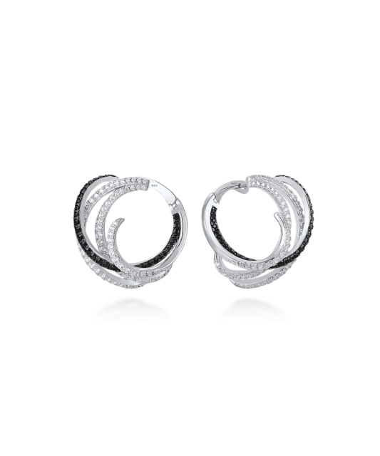 Hopeiset korvakorut zirkoneilla ja spinellillä