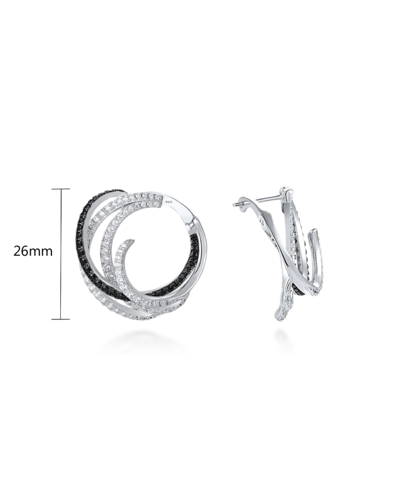 Hopeiset korvakorut zirkoneilla ja spinellillä