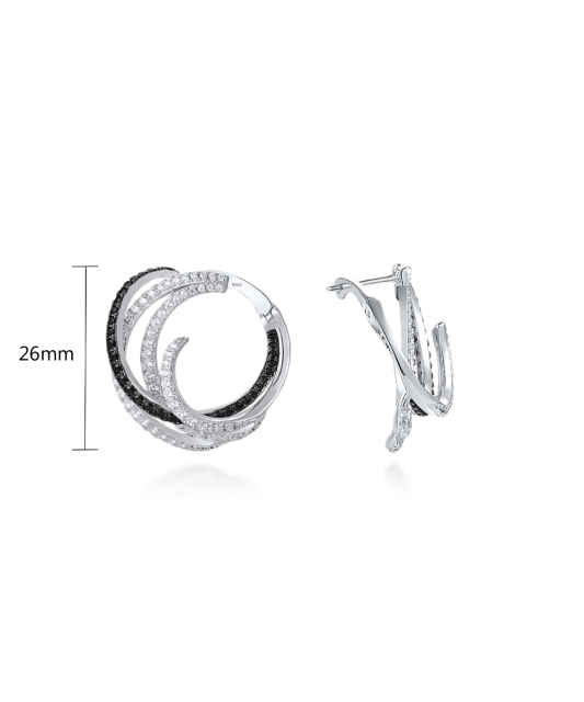 Hopeiset korvakorut zirkoneilla ja spinellillä