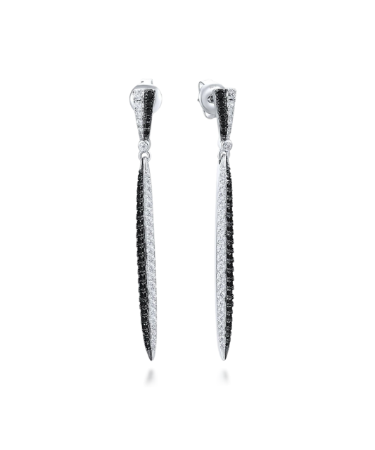 Hopeiset korvakorut zirkoneilla ja spinellillä