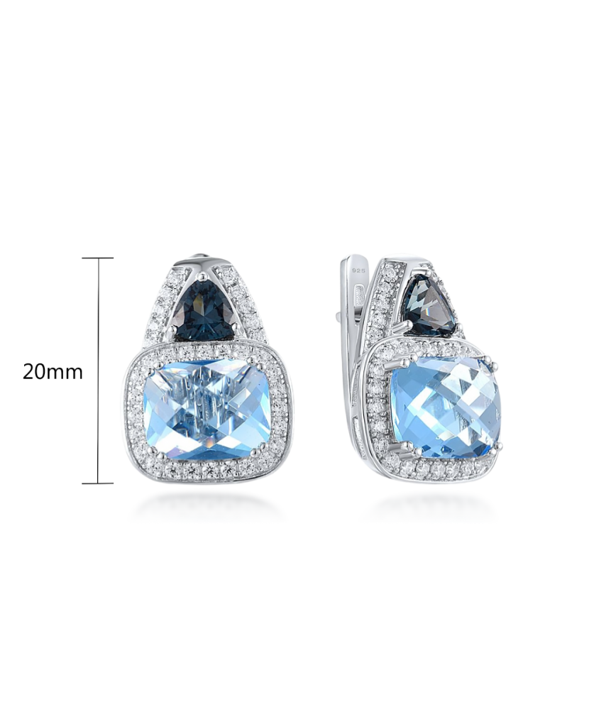 Sterling Silver earrings with zircons and spinels