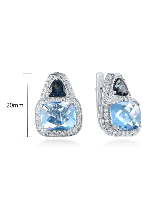 Hopeiset korvakorut zirkoneilla ja spinellillä