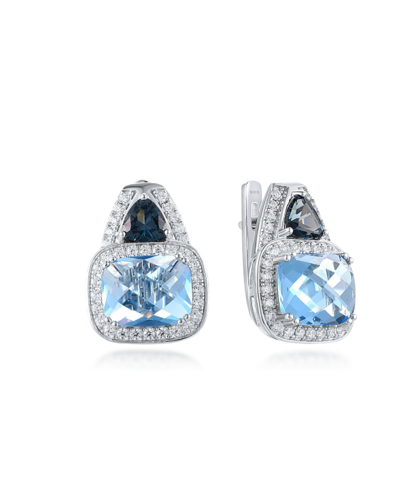Sterling Silver earrings with zircons and spinels