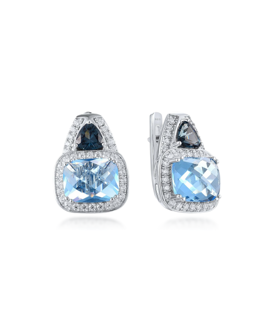 Sterling Silver earrings with zircons and spinels