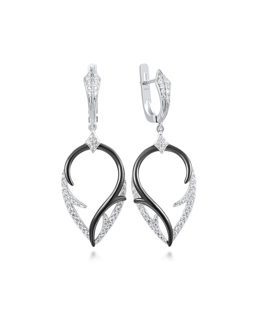 Sterling silver earrings with zircons