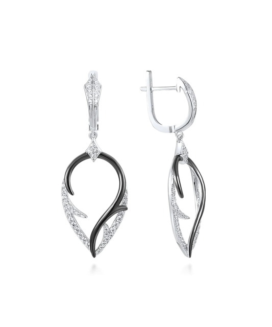Sterling silver earrings with zircons