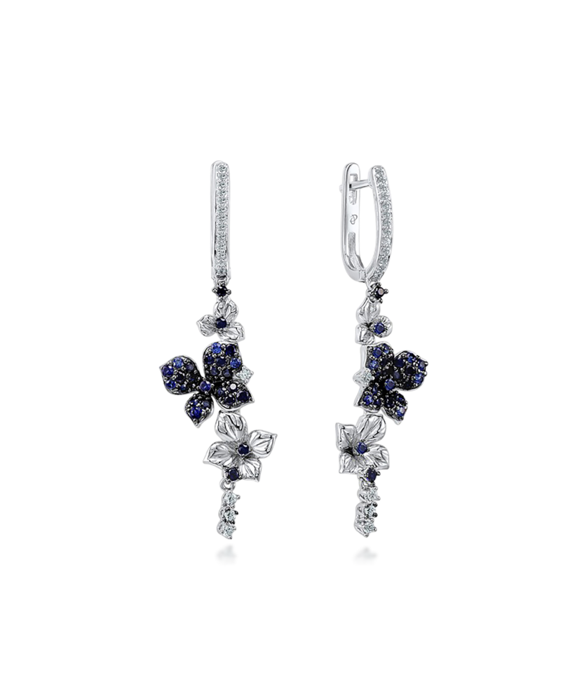 Sterling Silver earrings with zircons and spinels