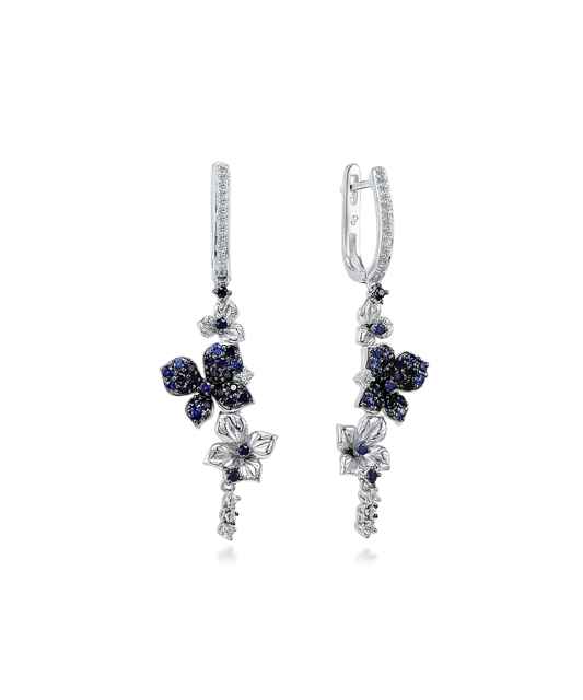 Sterling Silver earrings with zircons and spinels