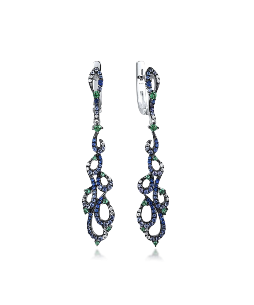Sterling Silver earrings with zircons and spinels