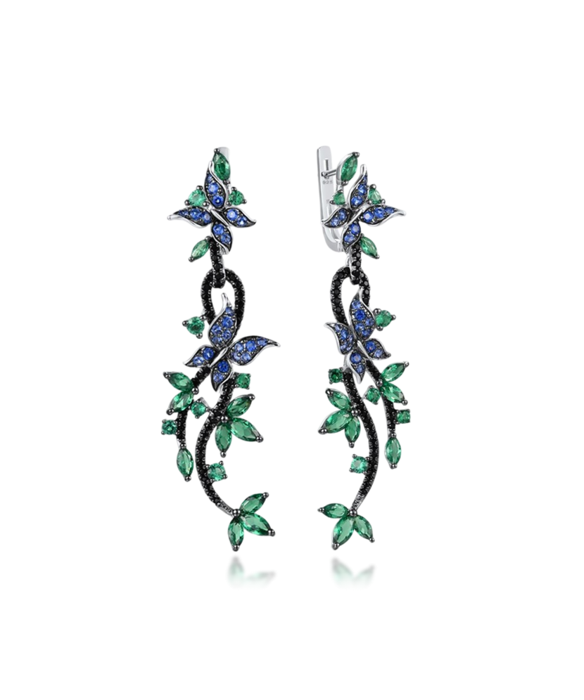 Sterling Silver earrings with zircons and spinels