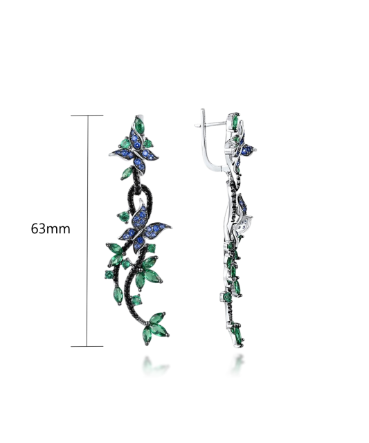 Hopeiset korvakorut zirkoneilla ja spinellillä