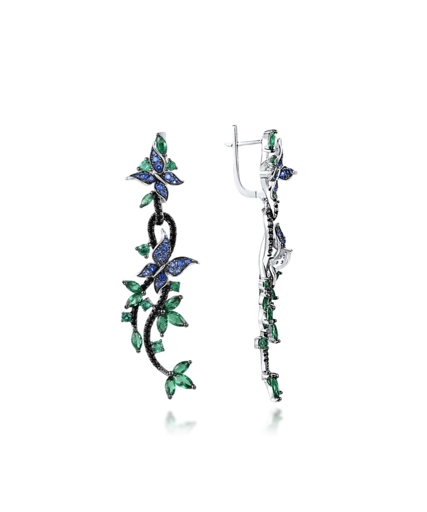 Sterling Silver earrings with zircons and spinels