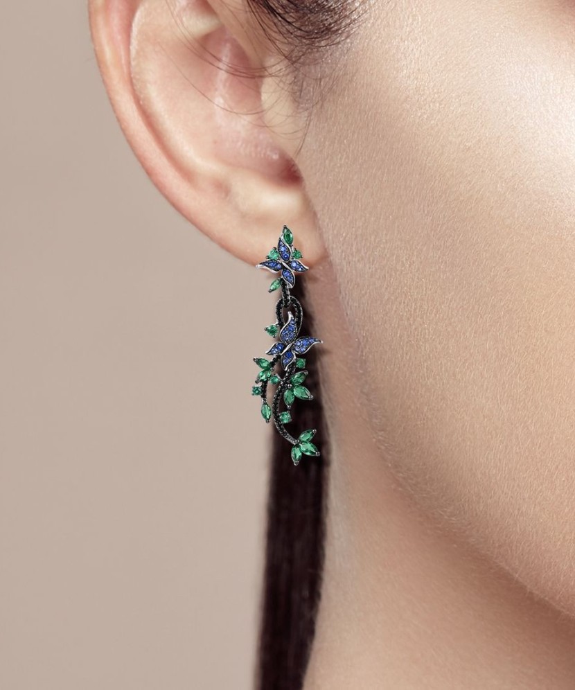 Sterling Silver earrings with zircons and spinels