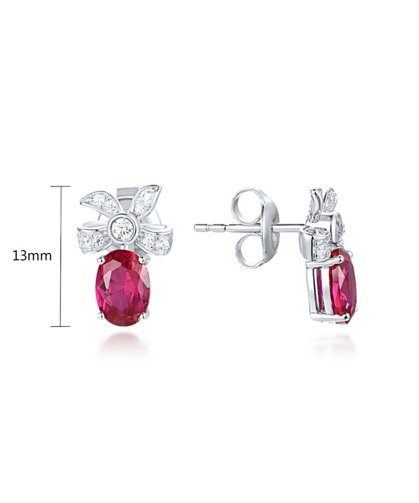 Sterling Silver earrings with nano rubies and zircons