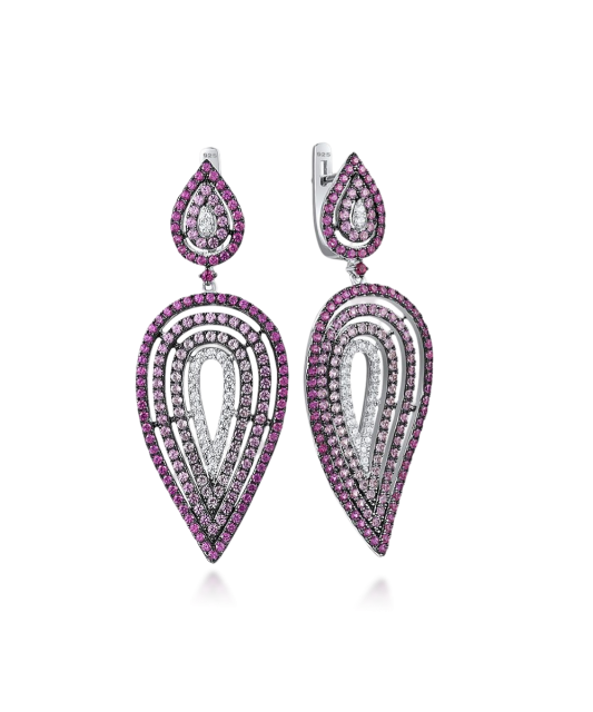 Hopeiset korvakorut nanosafiireilla