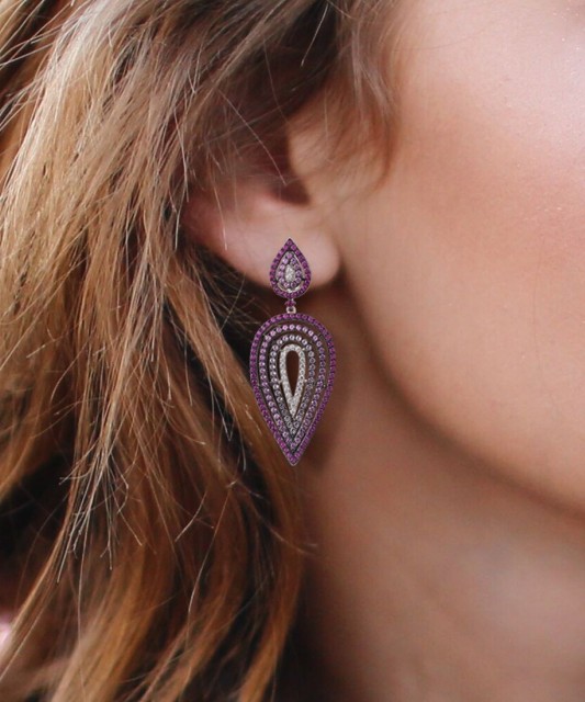 Sterling Silver earrings with nano sapphires