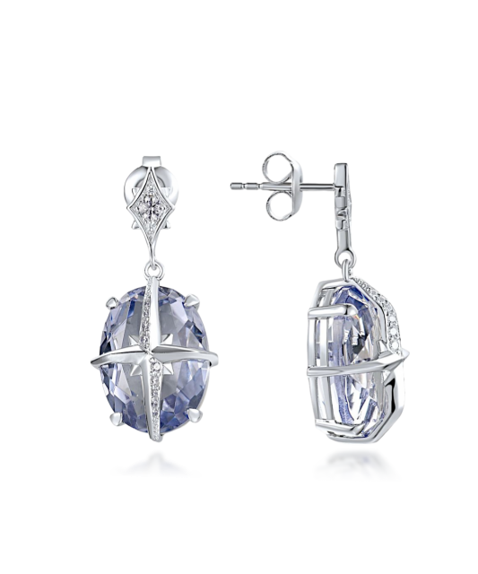 Sterling silver earrings with zircons