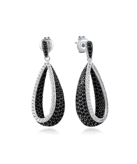Sterling Silver earrings with zircons and spinels
