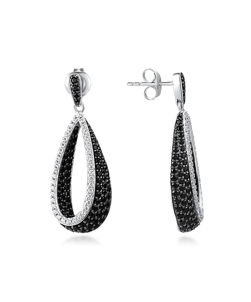 Hopeiset korvakorut zirkoneilla ja spinellillä