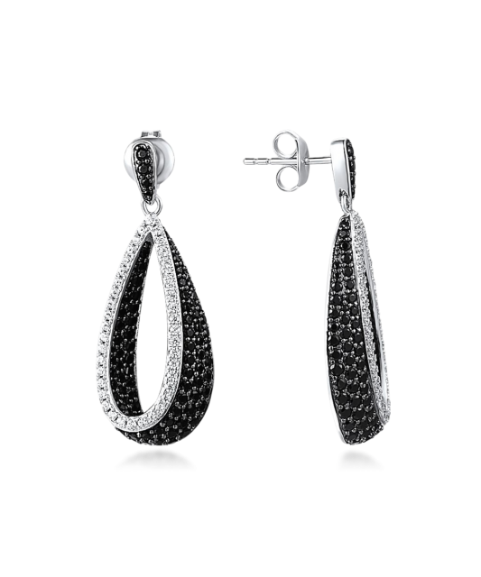 Sterling Silver earrings with zircons and spinels