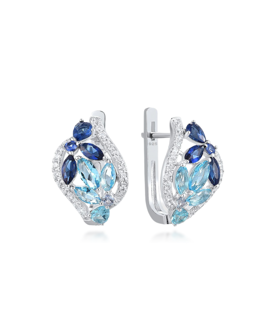 Sterling silver earrings with zircons