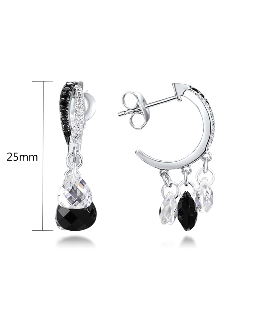 Sterling Silver earrings with onyx and spinels