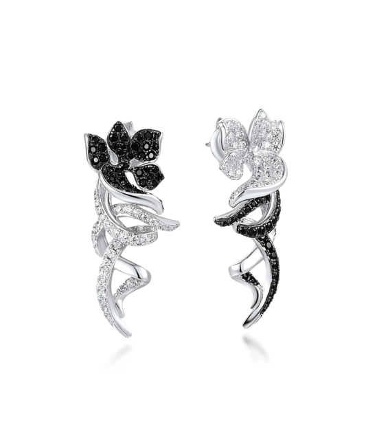 Hopeiset korvakorut zirkoneilla ja spinellillä