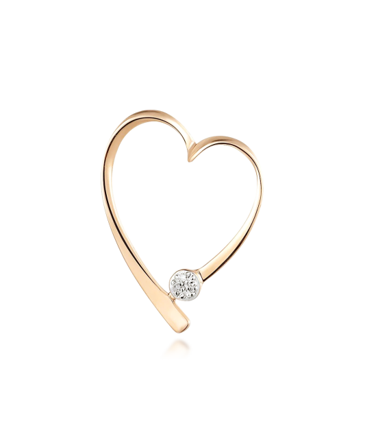 Yellow gold pendant with diamond "Hearts"