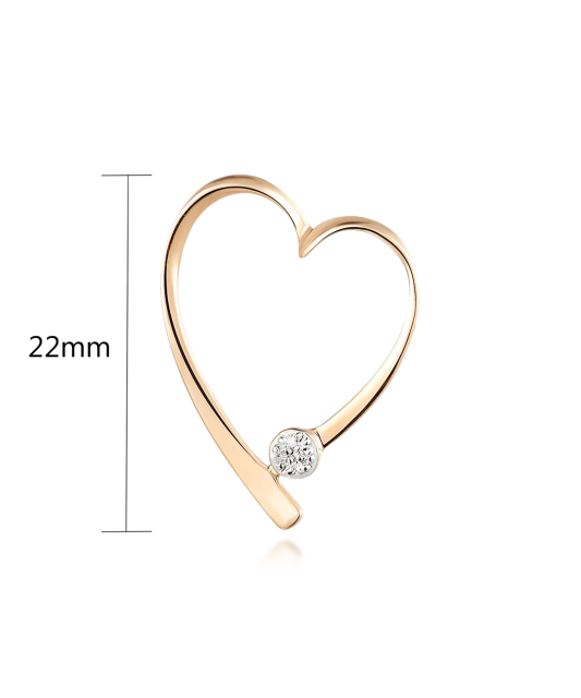 Yellow gold pendant with diamond "Hearts"