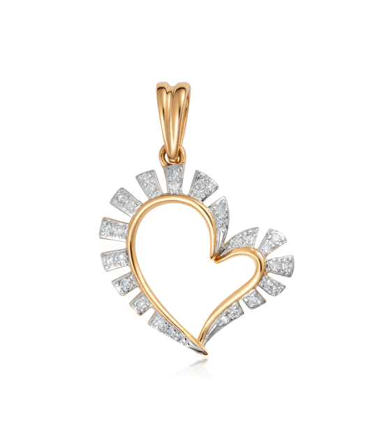 Gold pendant with diamonds "heart"