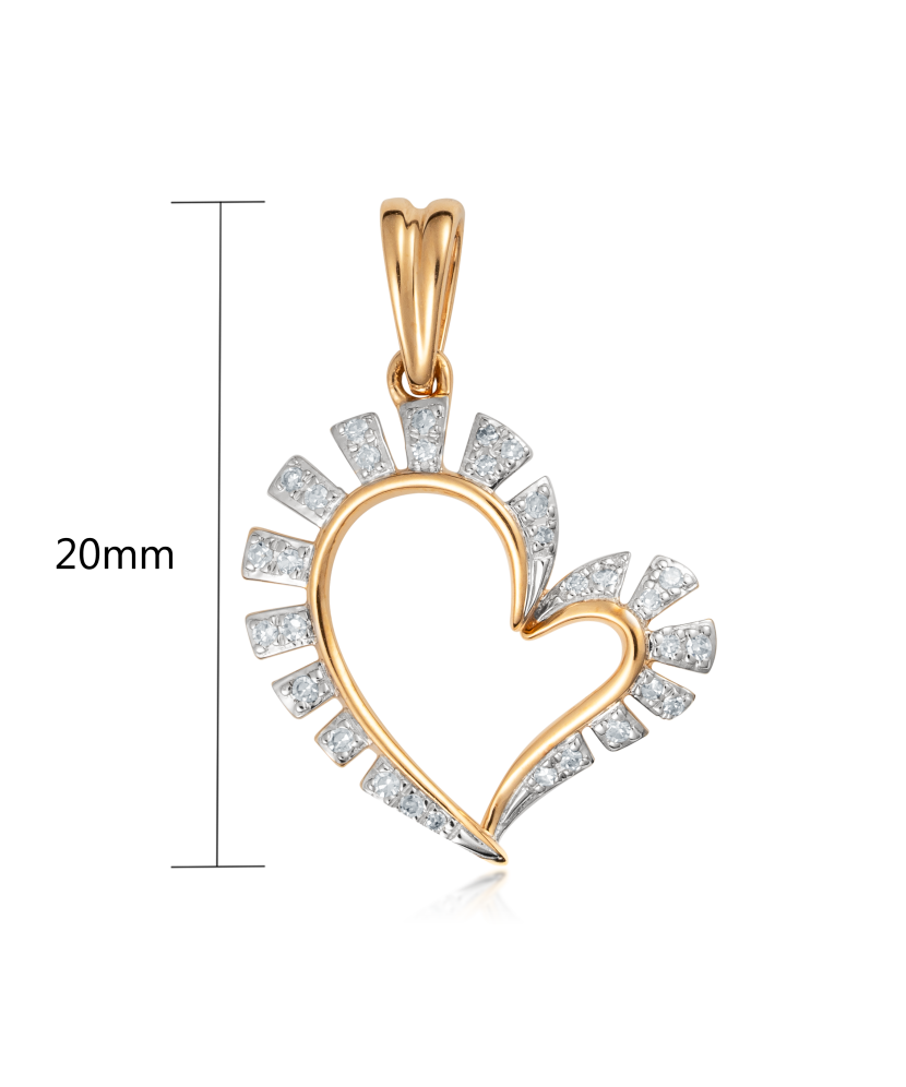 Gold pendant with diamonds "heart"