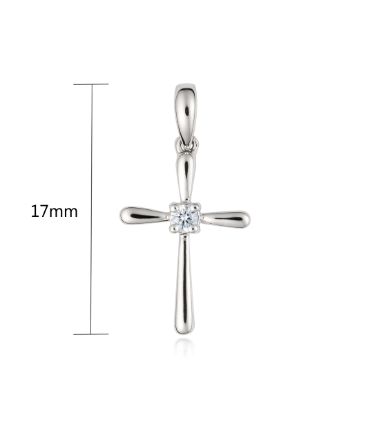 White gold pendant with diamonds "Cross"