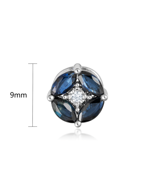 White gold pendant with diamonds and sapphires