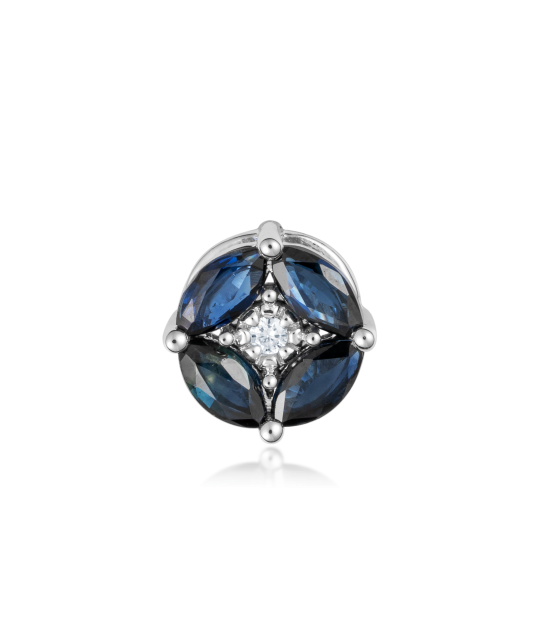 White gold pendant with diamonds and sapphires