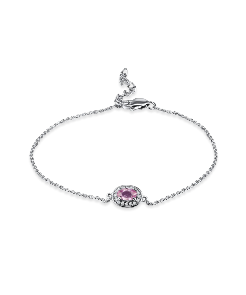 White gold bracelet with diamonds and sapphires