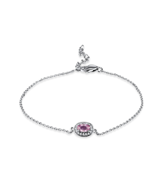 White gold bracelet with diamonds and sapphires