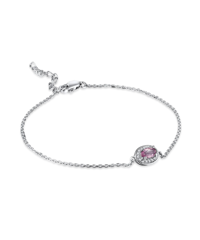 White gold bracelet with diamonds and sapphires