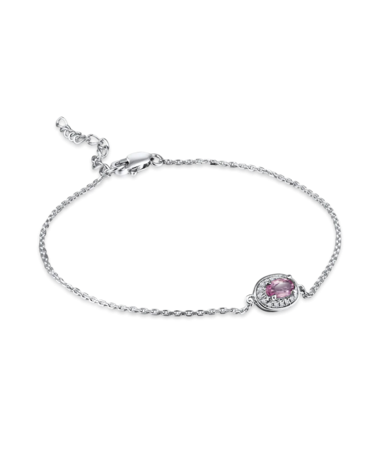 White gold bracelet with diamonds and sapphires