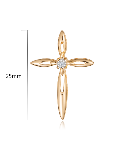 Gold pendant with diamonds "Cross"