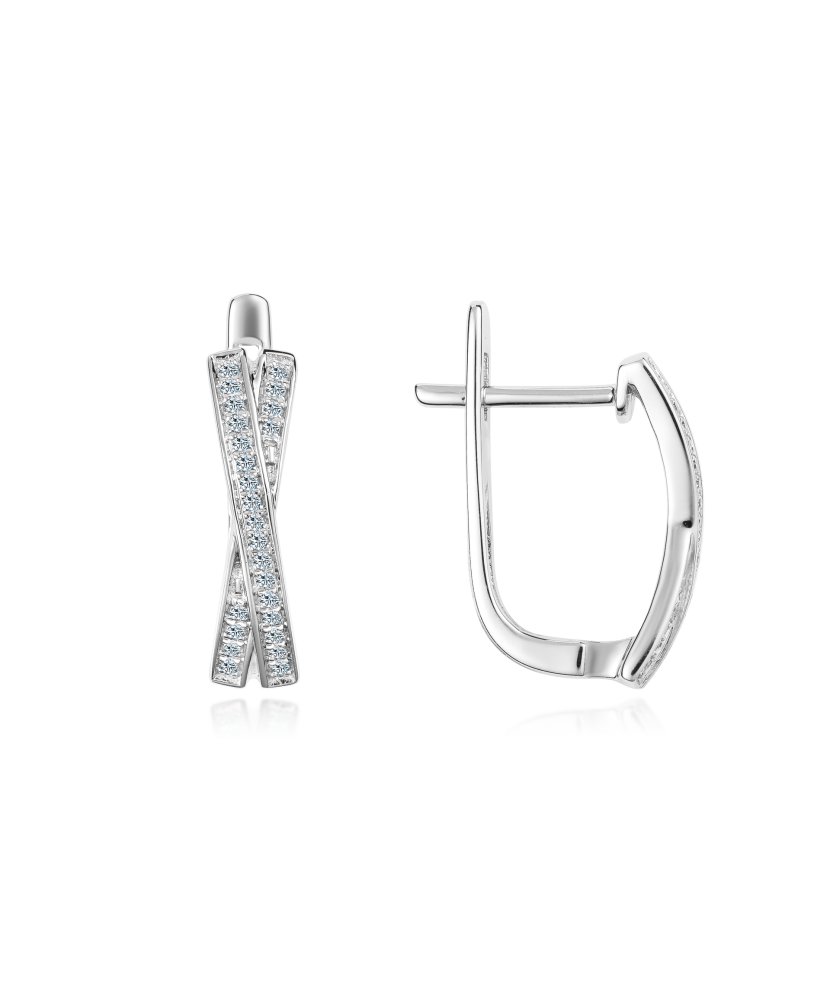 White gold earrings with diamonds