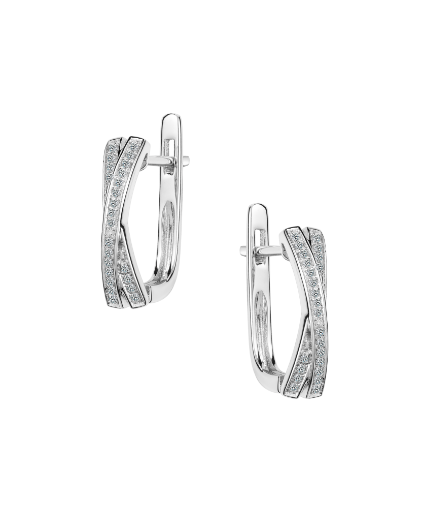 White gold earrings with diamonds