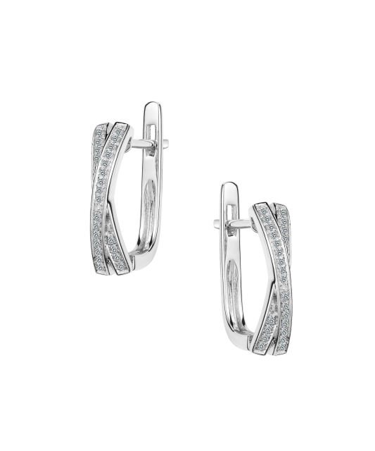 White gold earrings with diamonds