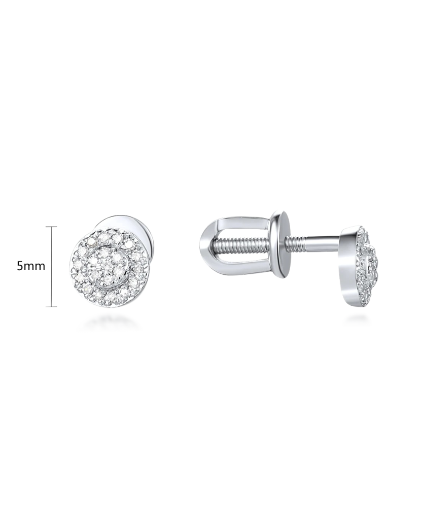 Valkokultaiset korvakorut timanteilla