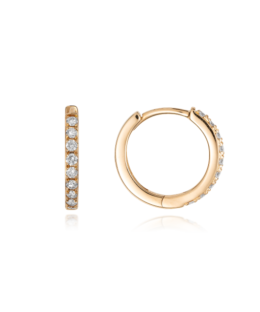 Kultaiset korvakorut timanteilla