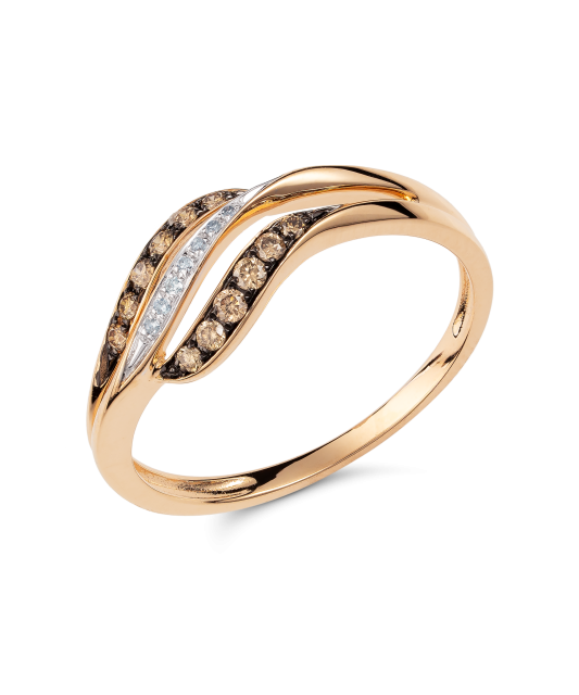 Gold ring with diamonds