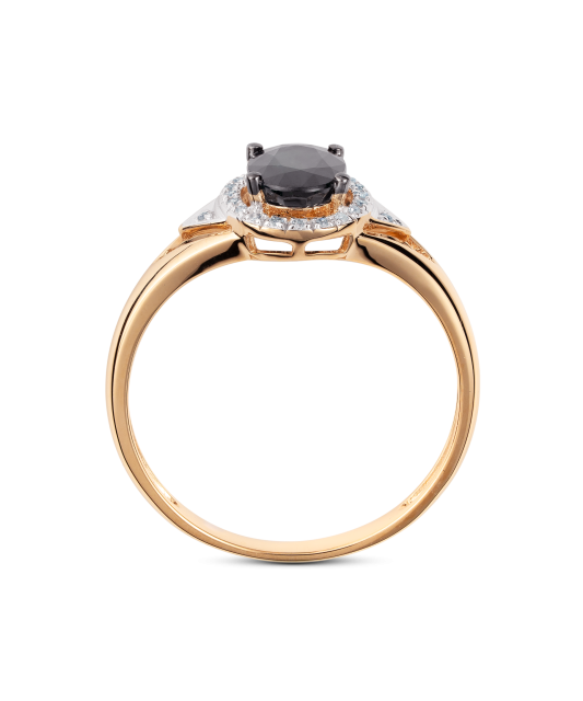 Gold ring with sapphire and diamonds