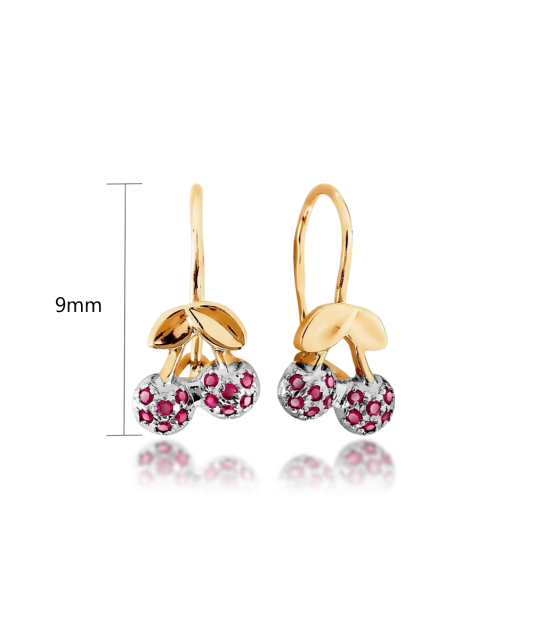 Gold earrings with zircons