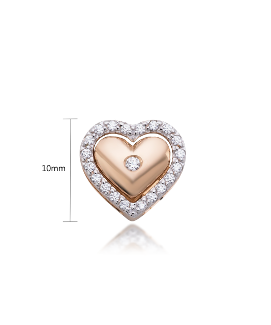 Two-part Gold pendant with zircons "heart"