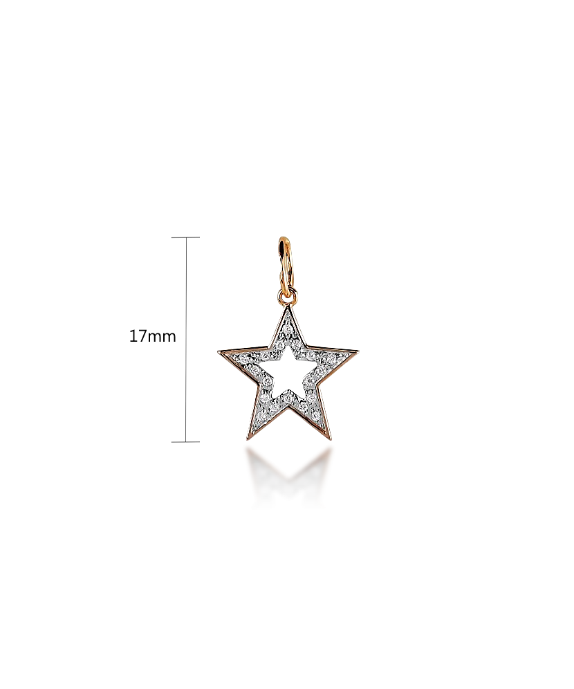Gold pendant with zircons "star"